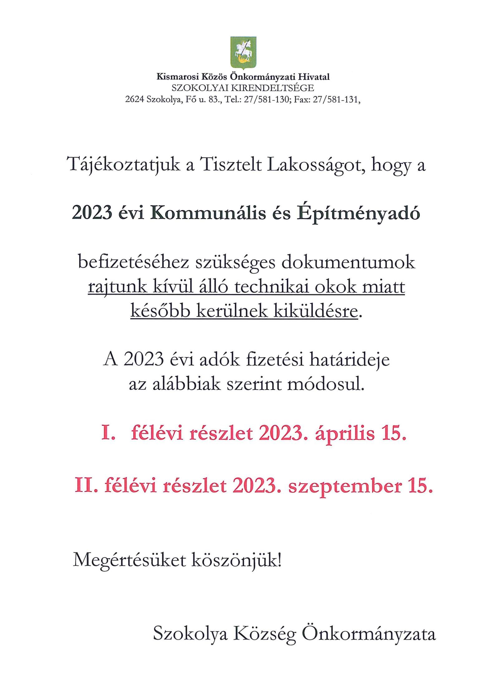 2023.03.08. helyi ado hataridok