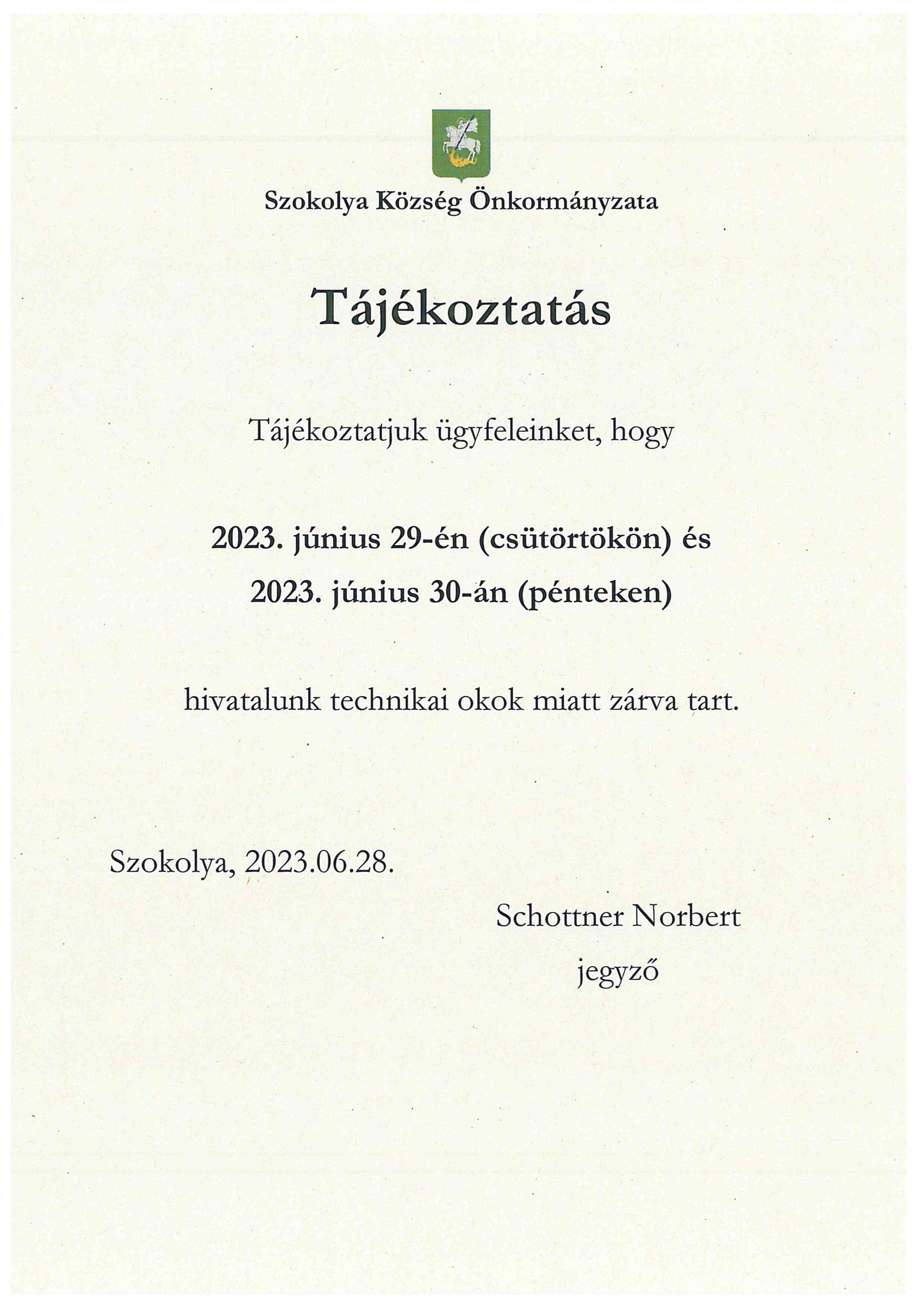 2023.06.29 30 ugyfelfogadas szunetel