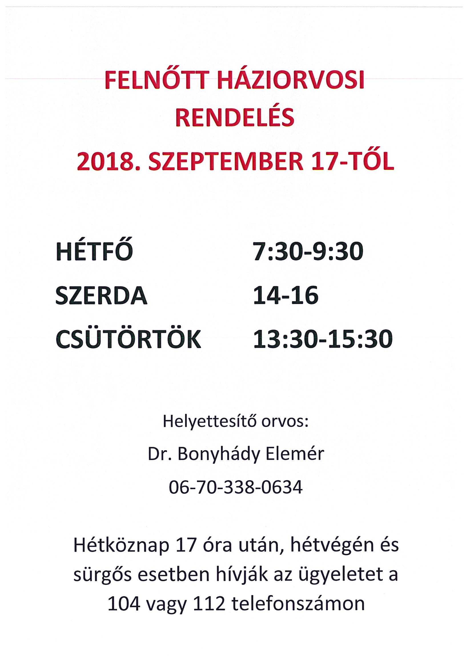 Haziorvos rendeles uj