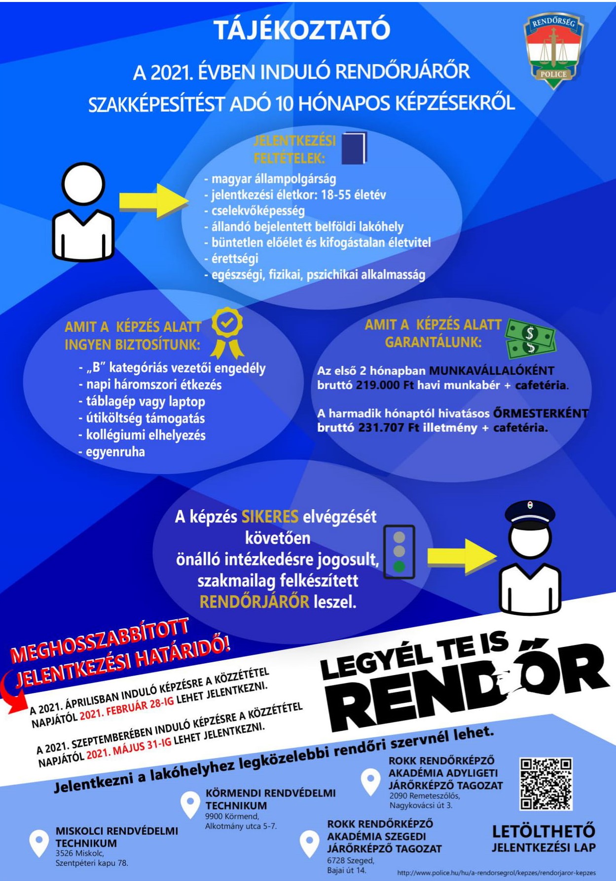tajekoztato 10 honapos rendorjaror kepzesrol